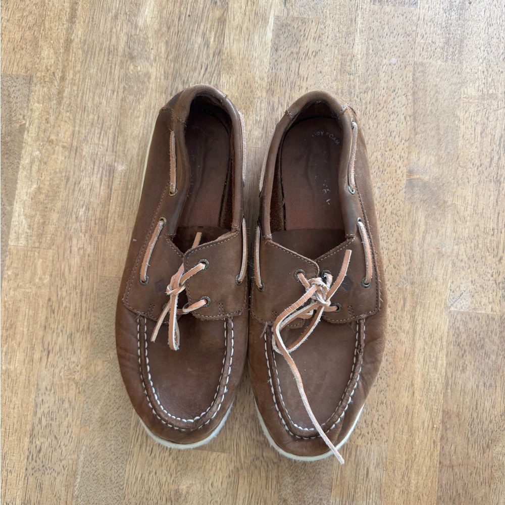 Sperry Women's Brown Leather Slip-On Boat Shoes
